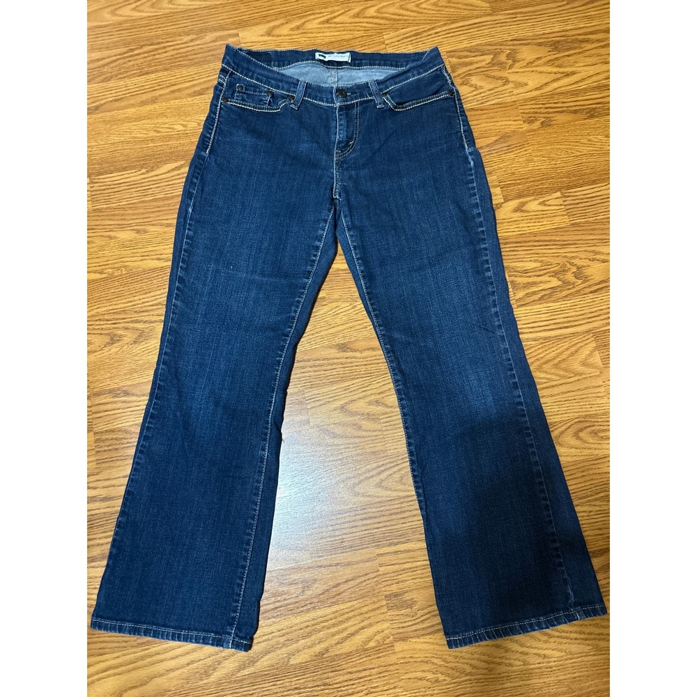 Levis 529 Curvy Boot Cut Jeans Womens 12 S/C Dark Wash Denim Stretch Mid Rise
